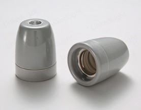 E27 Ceramic Lamp Bulb Socket Gray