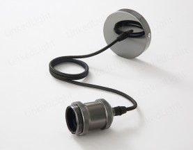 E27 Metal Lamp Pendant  Pearl Black