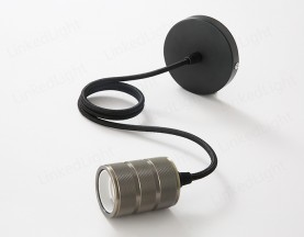 E27 Metal Lamp Pendant  Black Matt